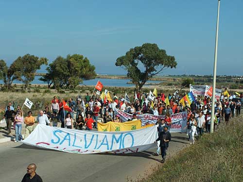 Un momento della protesta del 2005