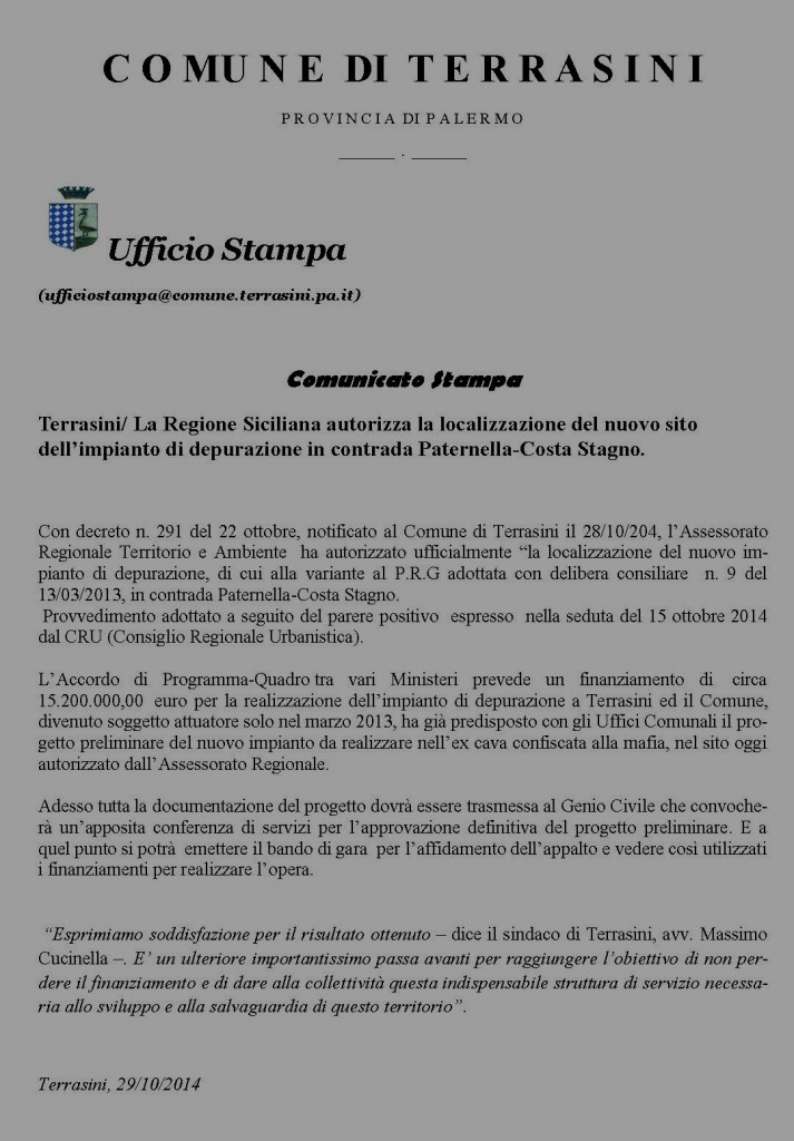 comunicato stampa comune