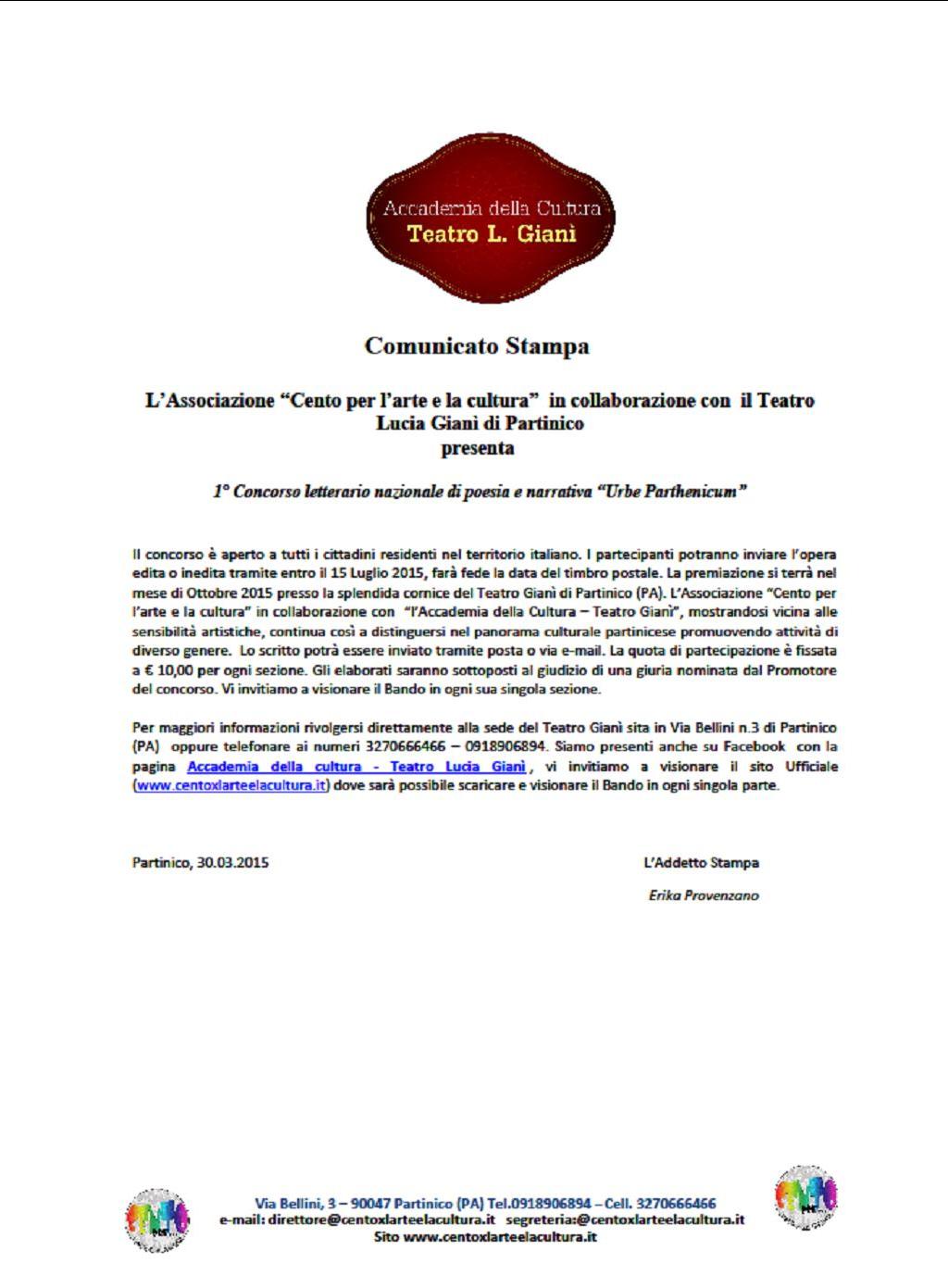 comunicato concorso