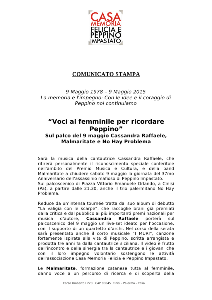 voci al femminile casa memoria