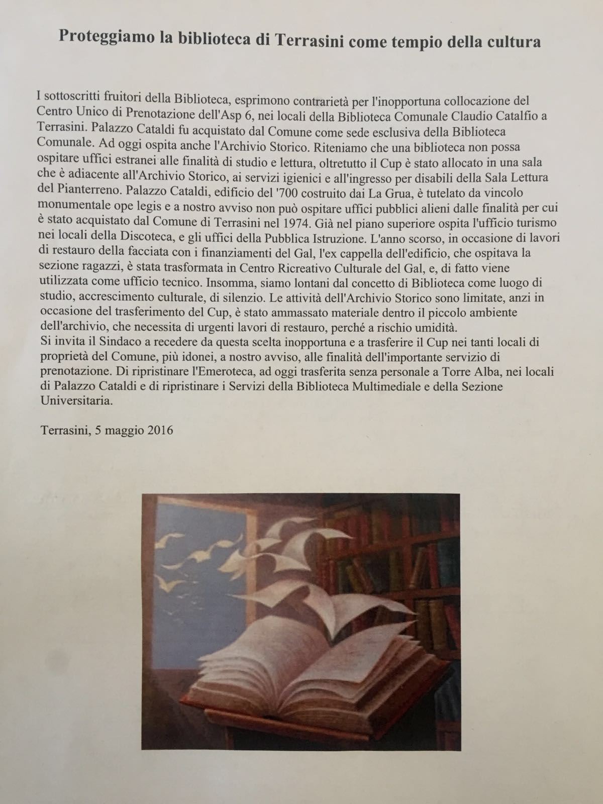 PETIZIONE BIBLIOTECA